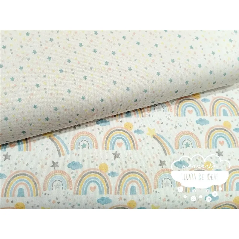 Piqué canutillo Arco iris y estrellas