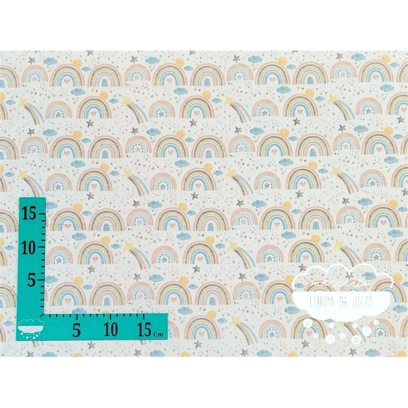 Piqué canutillo Arco iris y estrellas
