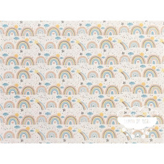 Piqué canutillo Arco iris y estrellas