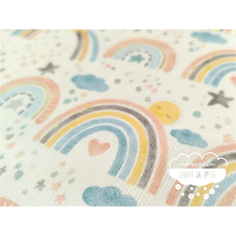 Piqué canutillo Arco iris y estrellas