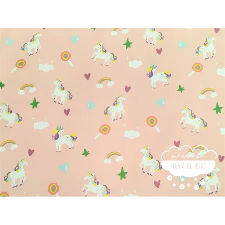 Tela impermeable Raincoat Unicornios