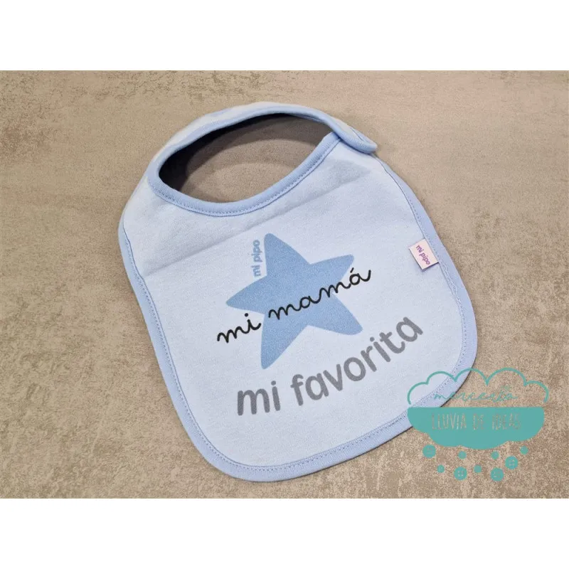 Babero Mamá Mi mamá mi favorita azul