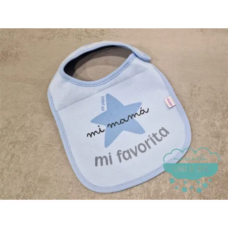 Babero Mamá Mi mamá mi favorita azul