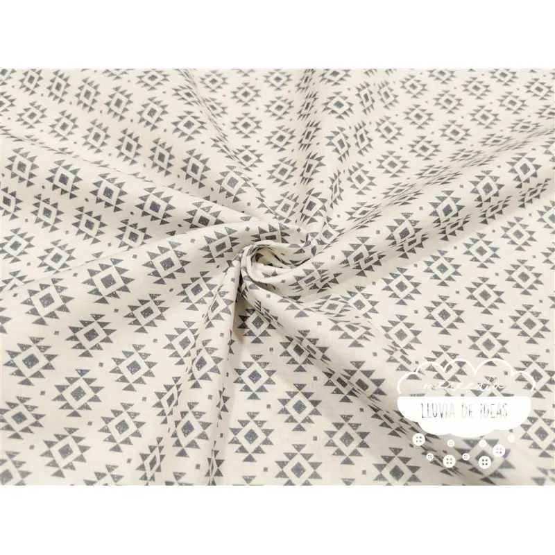 Algodón estampado Geometric gris