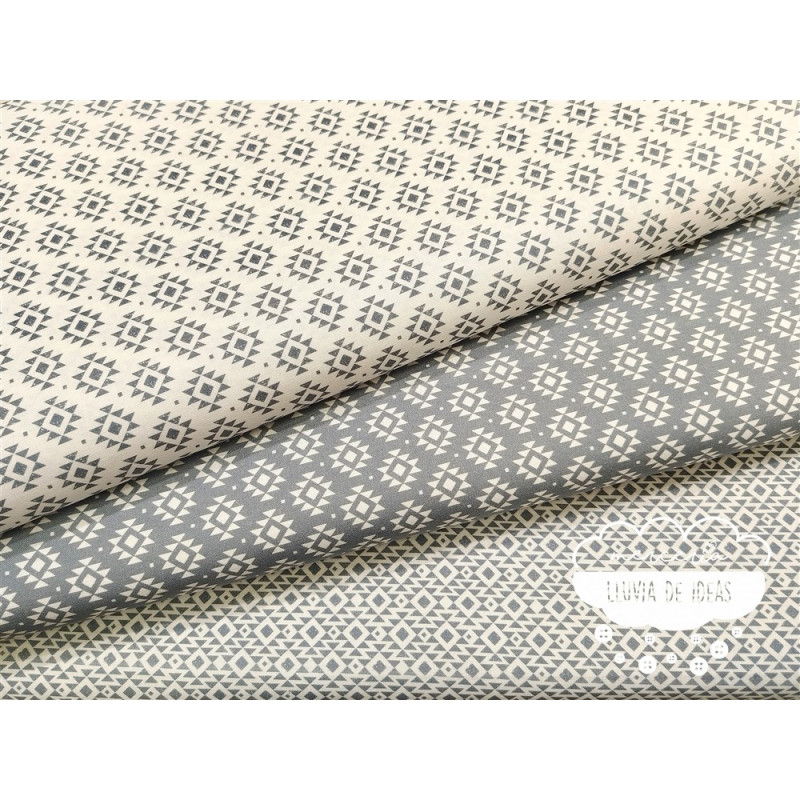 Algodón estampado Geometric gris Algodón estampado Geometric gris
