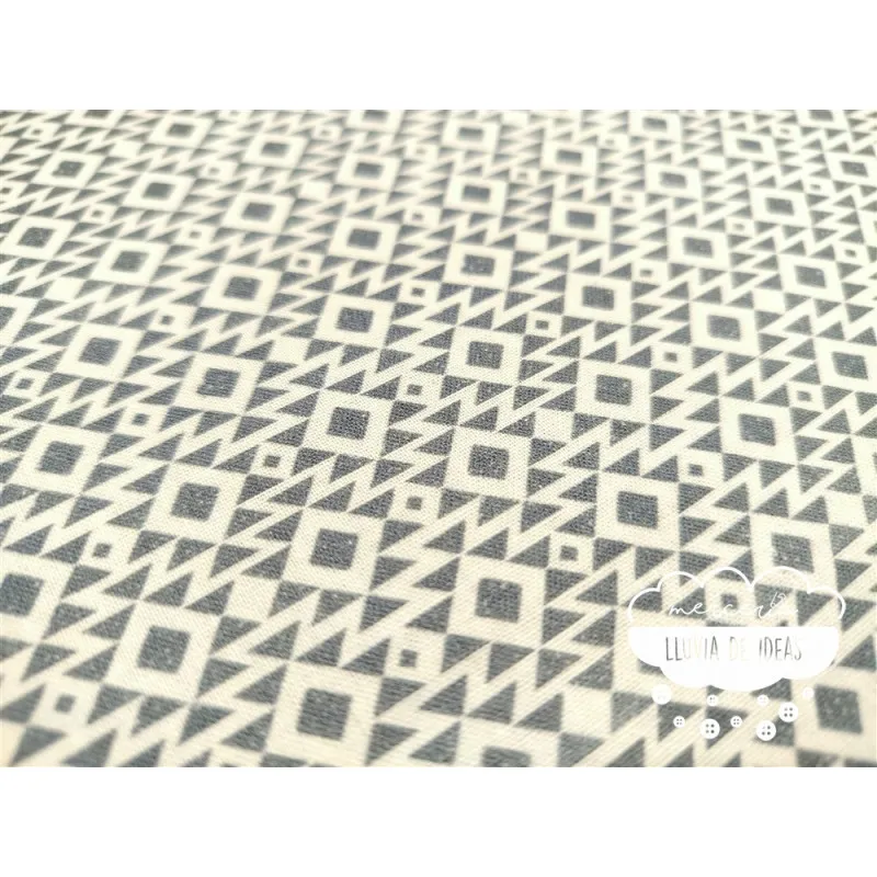 Algodón estampado Geometric gris