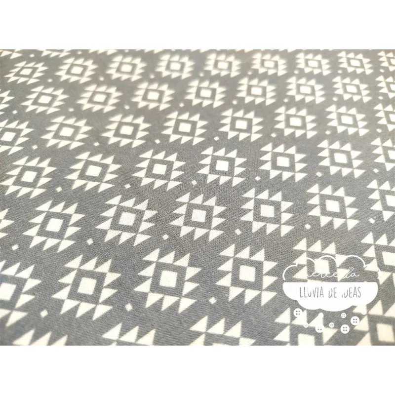 Algodón estampado Geometric gris