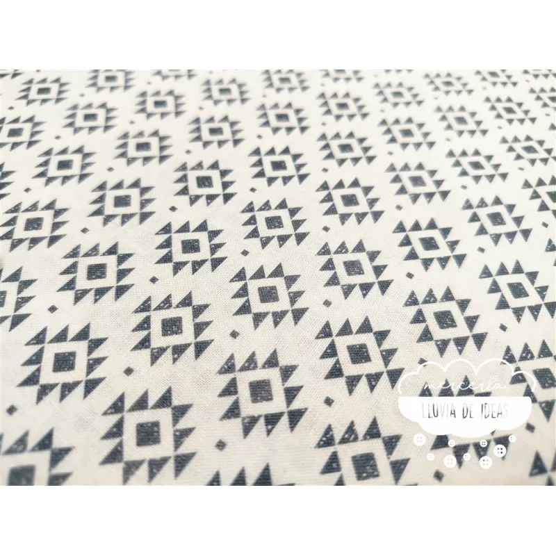Algodón estampado Geometric gris