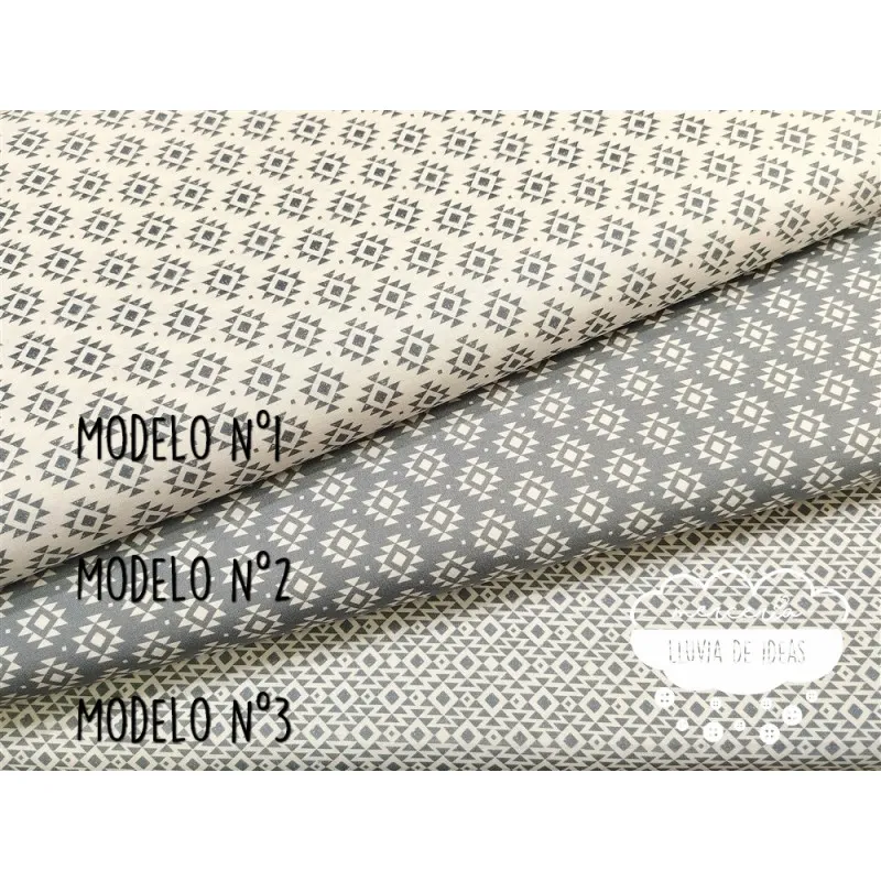 Algodón estampado Geometric gris