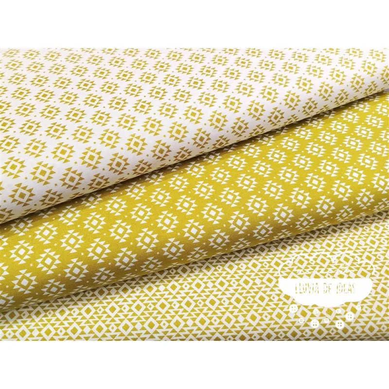 Algodón estampado Geometric pistacho