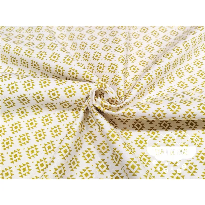 Algodón estampado Geometric pistacho