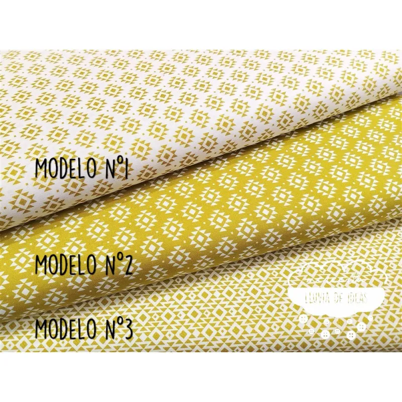 Algodón estampado Geometric pistacho