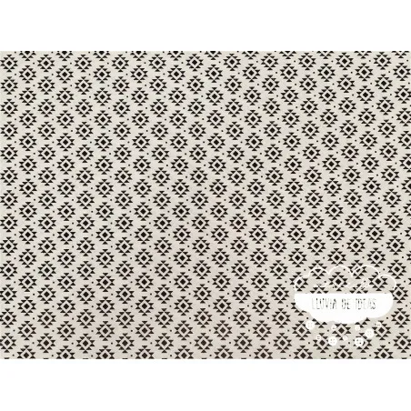 Algodón estampado Geometric negro