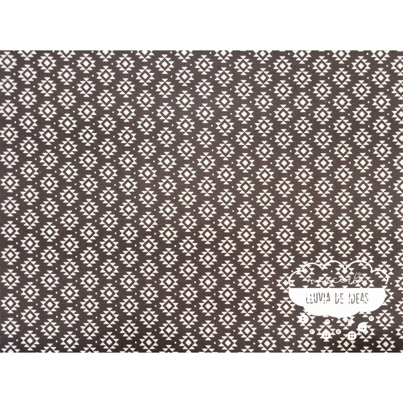 Algodón estampado Geometric negro