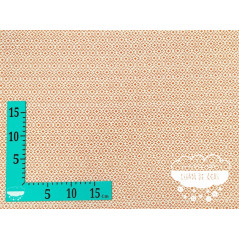Algodón estampado Geometric coral