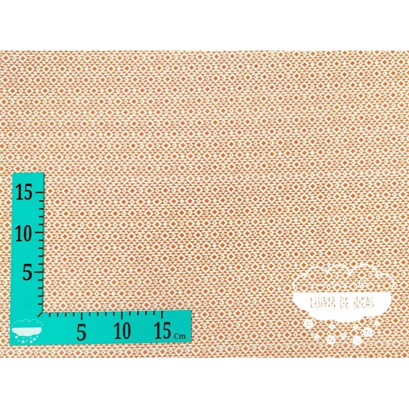Algodón estampado Geometric coral