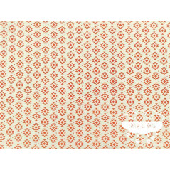 Algodón estampado Geometric coral