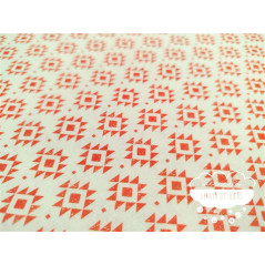 Algodón estampado Geometric coral