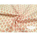 Algodón estampado Geometric coral