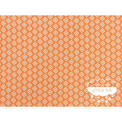 Algodón estampado Geometric coral