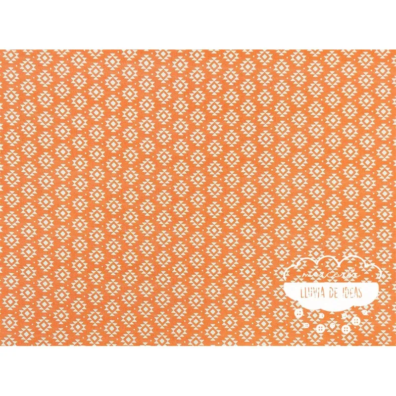 Algodón estampado Geometric coral