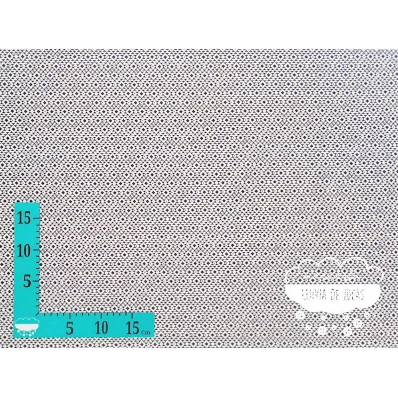 Algodón estampado Geometric marino
