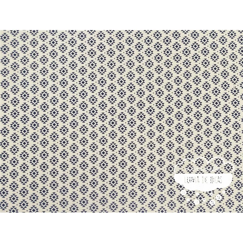 Algodón estampado Geometric marino