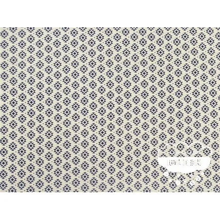 Algodón estampado Geometric marino