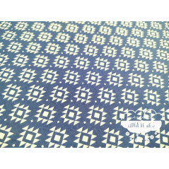 Algodón estampado Geometric marino
