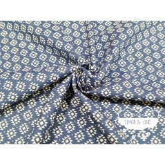 Algodón estampado Geometric marino