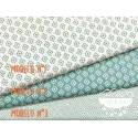 Algodón estampado Geometric Verde agua