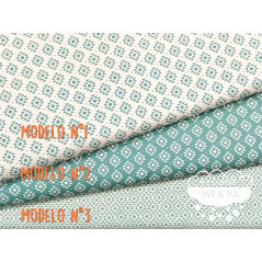Algodón estampado Geometric Verde agua