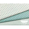 Algodón estampado Geometric Verde agua