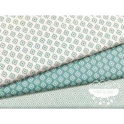 Algodón estampado Geometric Verde agua