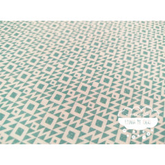 Algodón estampado Geometric Verde agua
