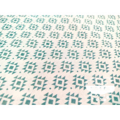Algodón estampado Geometric Verde agua