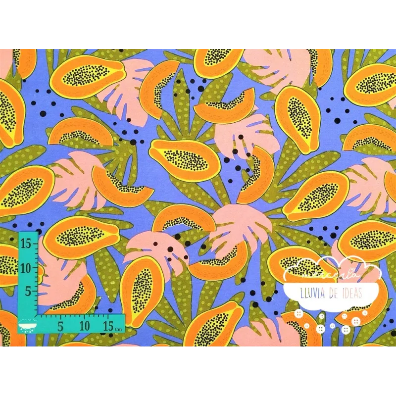 Loneta estampada Papayas