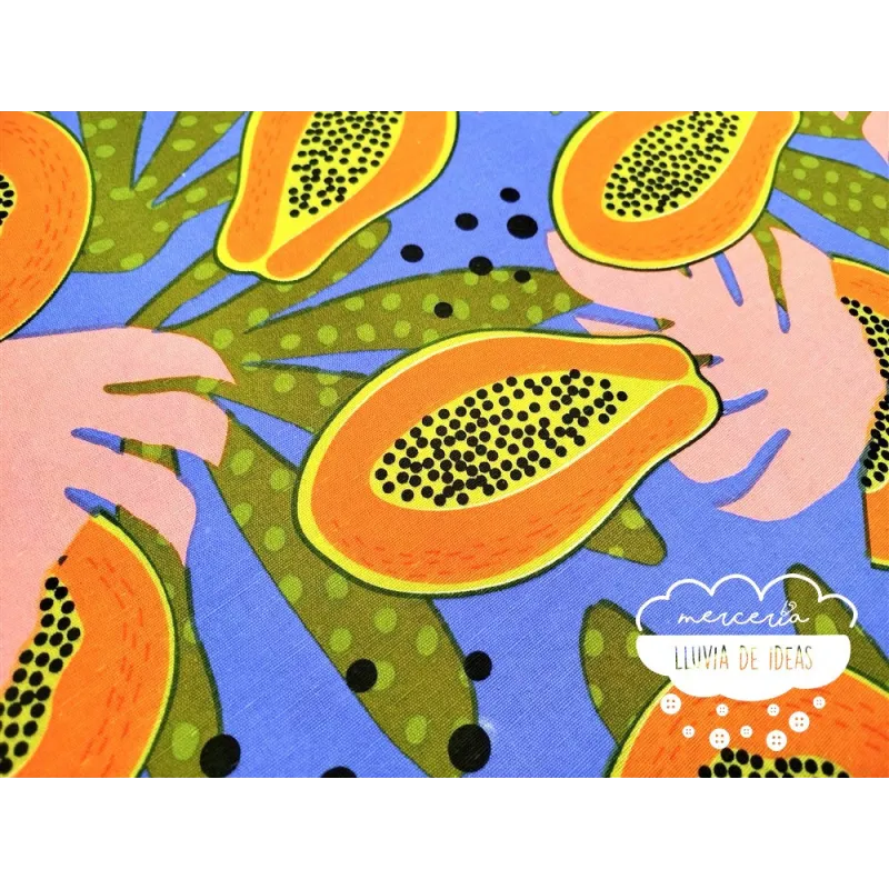 Loneta estampada Papayas