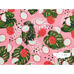 Loneta estampada Fruta Dragón Rosa
