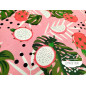 Loneta estampada Fruta Dragón Rosa Loneta estampada Fruta Dragón Rosa