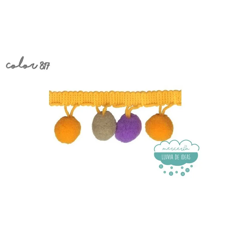 Fleco de madroño multicolor