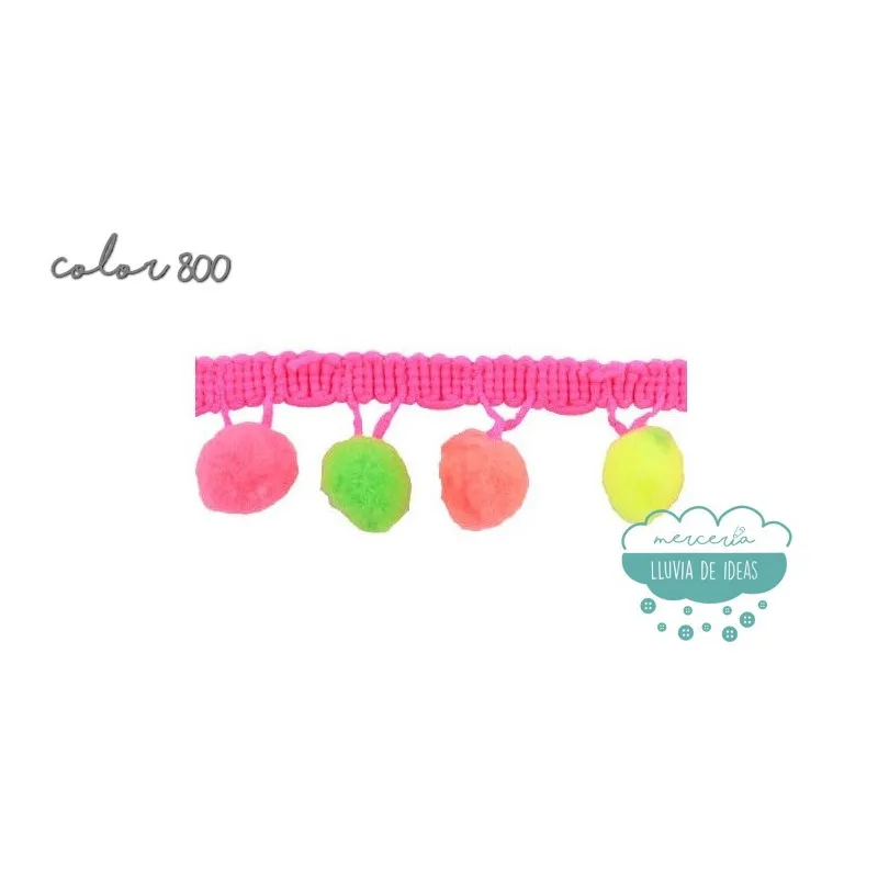 Fleco de madroño multicolor