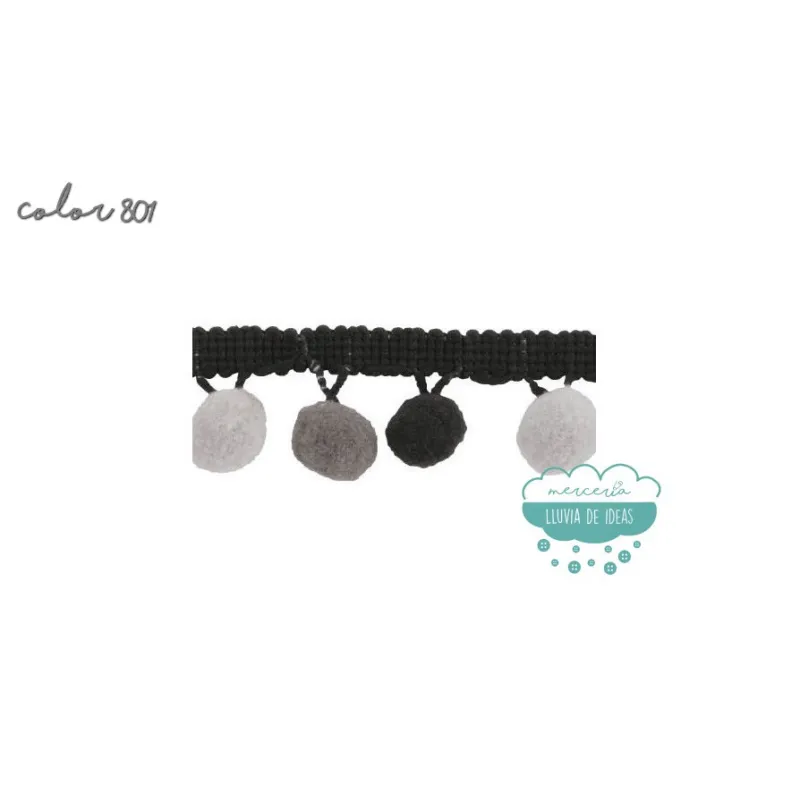 Fleco de madroño multicolor