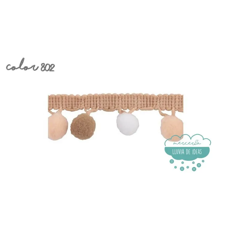 Fleco de madroño multicolor