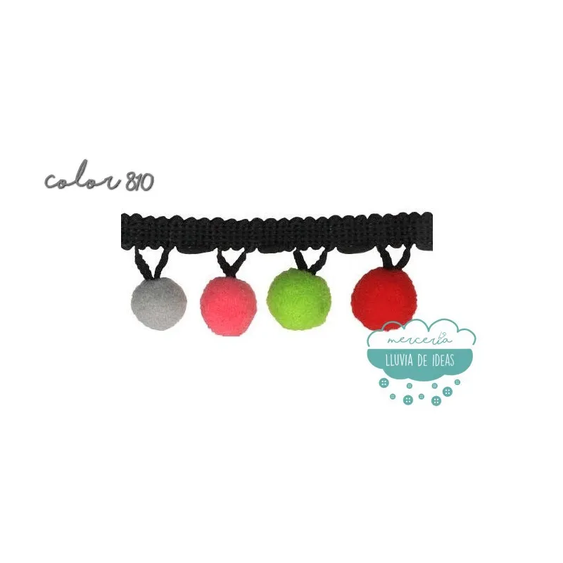 Fleco de madroño multicolor