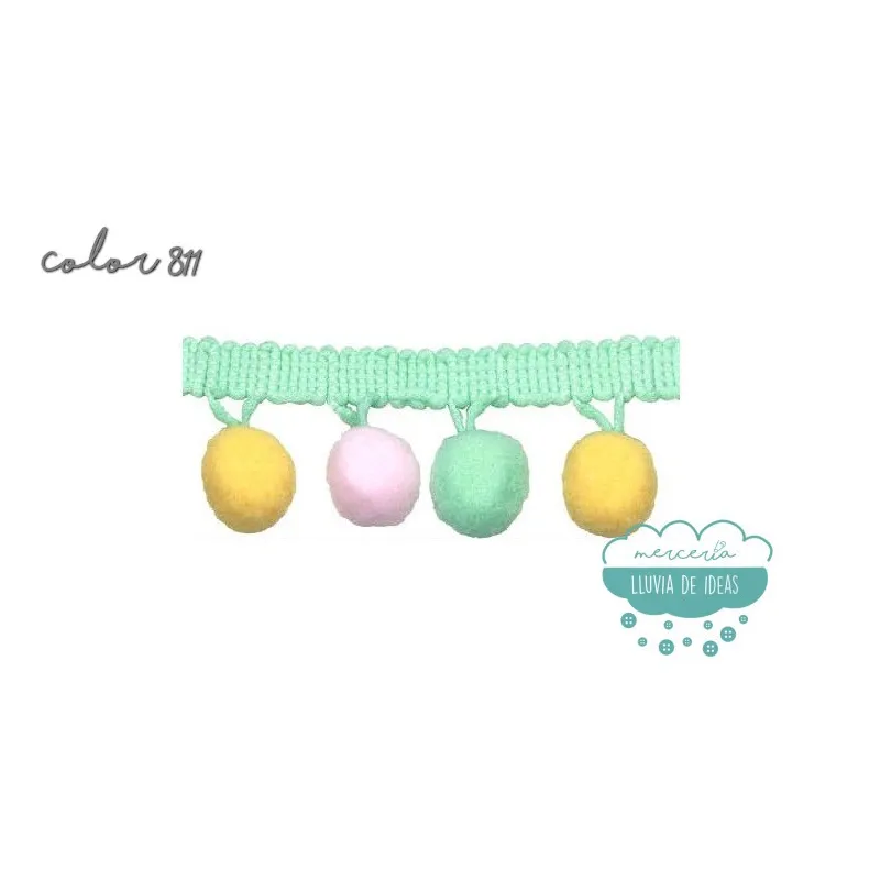 Fleco de madroño multicolor