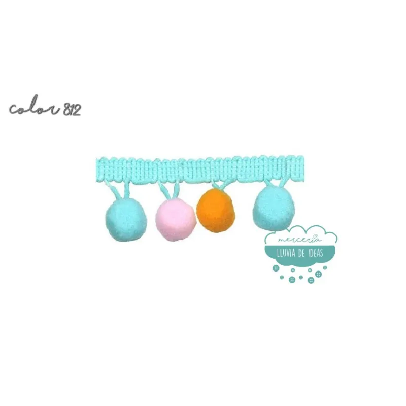 Fleco de madroño multicolor