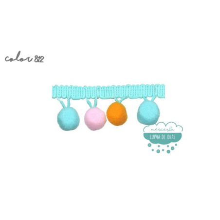 Fleco de madroño multicolor