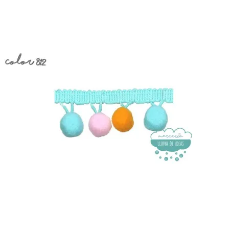 Fleco de madroño multicolor