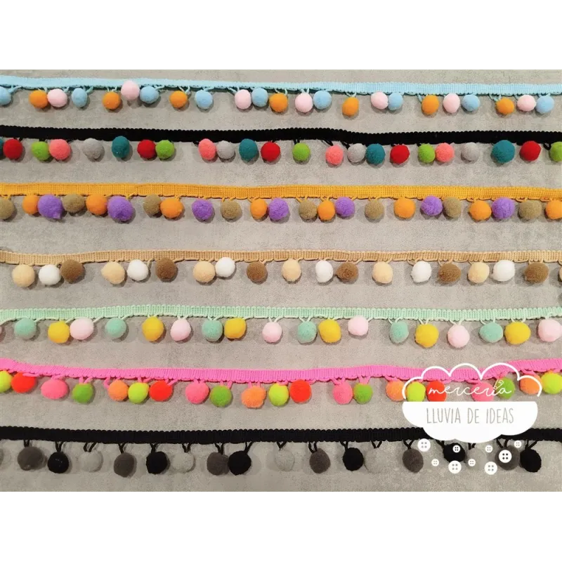 Fleco de madroño multicolor